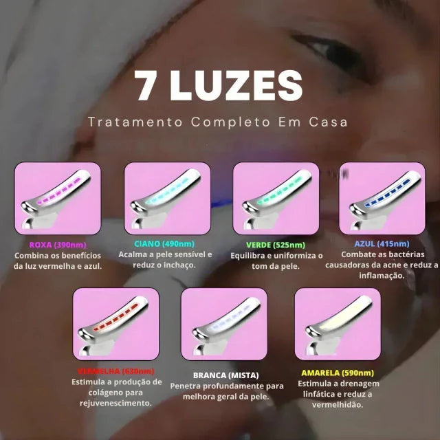 massageador facial com fototerapia anti-rugas