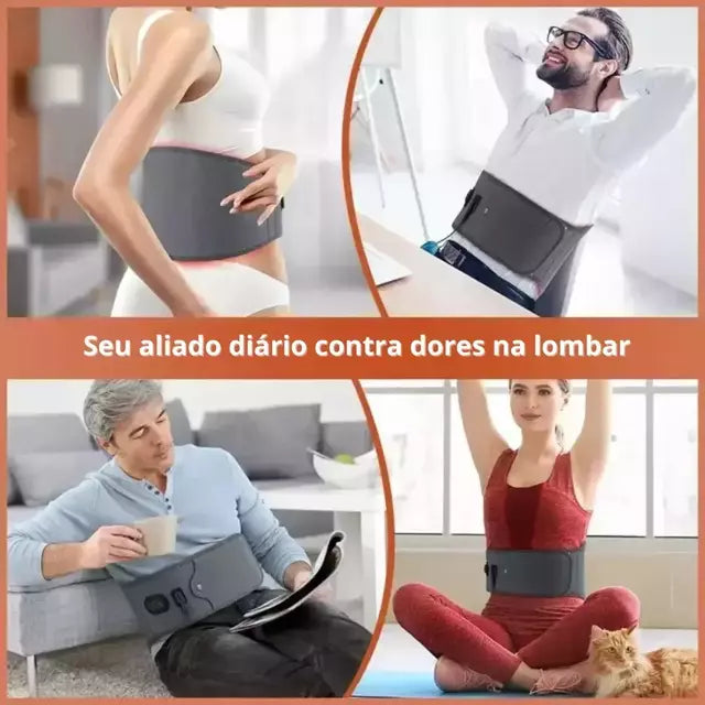 Cinta De Massagem E Luz Infravermelha Para Dor Lombar