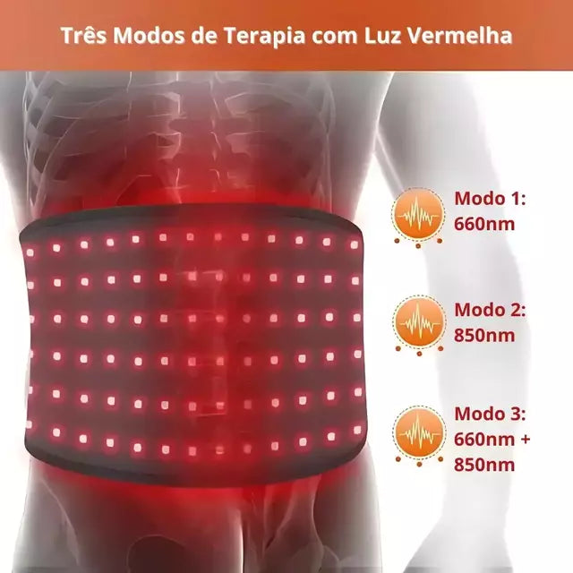 Cinta De Massagem E Luz Infravermelha Para Dor Lombar