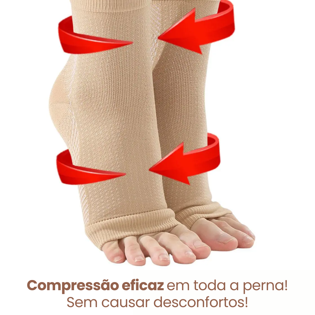 Meia de Compressão Lisa Unissex - Kit com 3 Pares