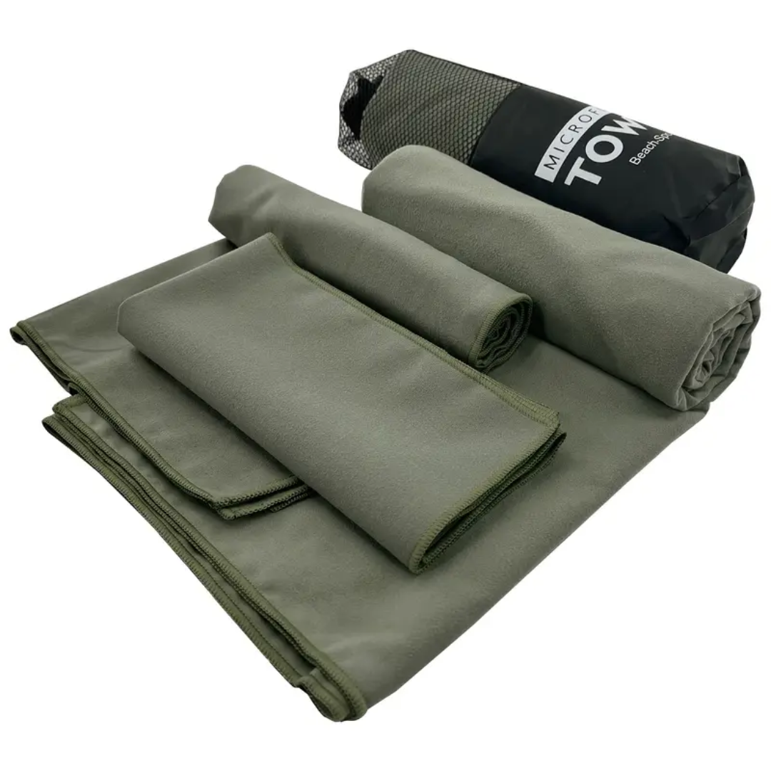 Toalha de Secagem Rápida para Viagem - Kit com 3 Unidades Compactas e Eficientes