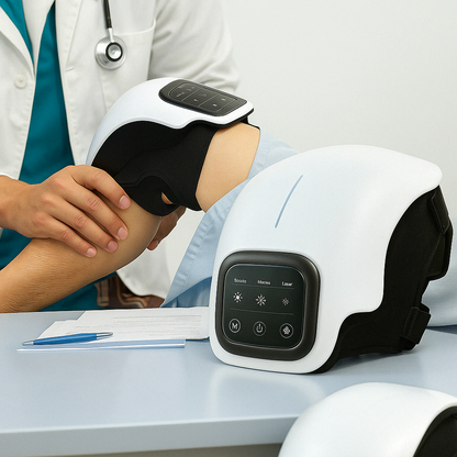 Massageador Elétrico Com Laser E Infravermelho Para Dor No Joelho
