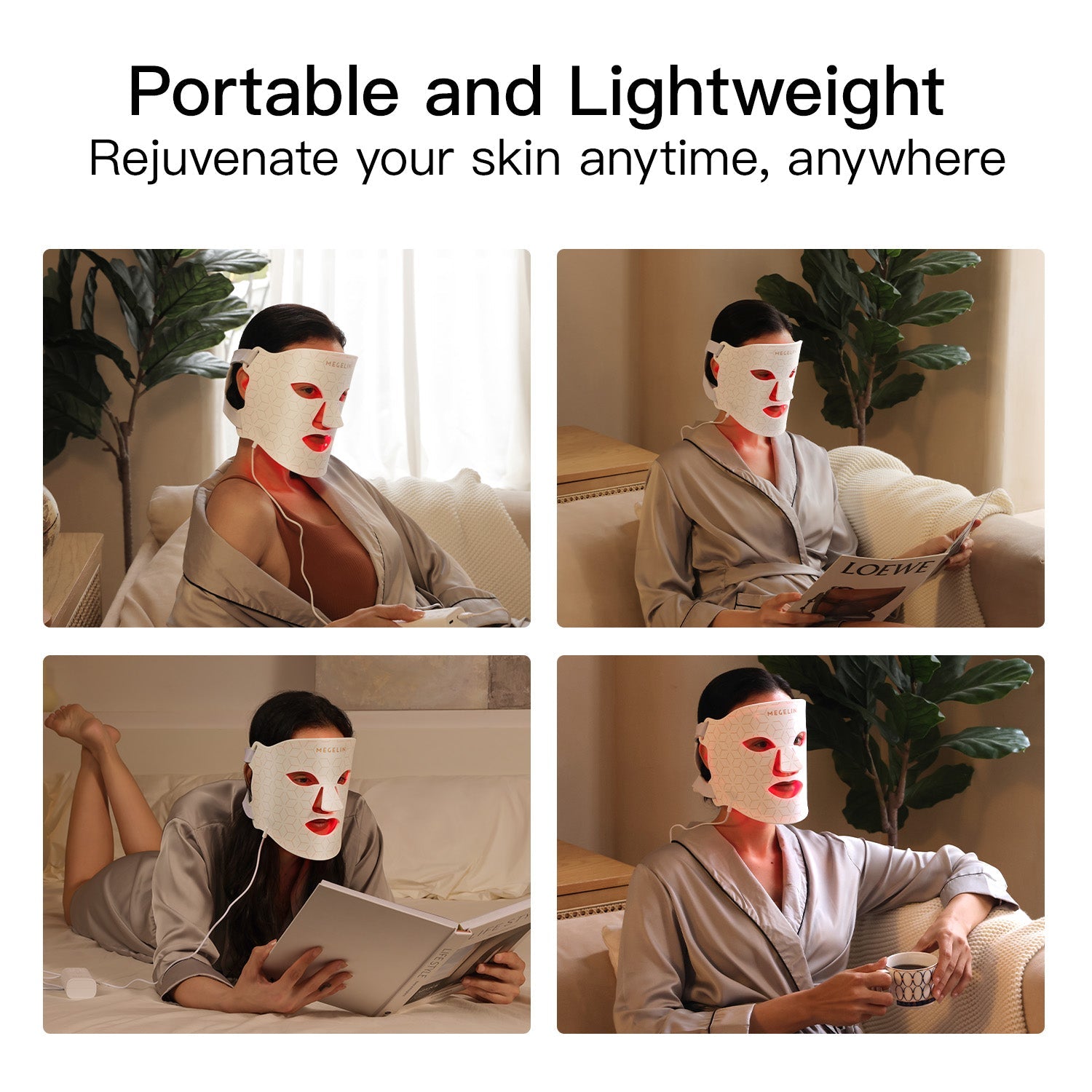 Máscara Facial de Luz LED - DermaLux™