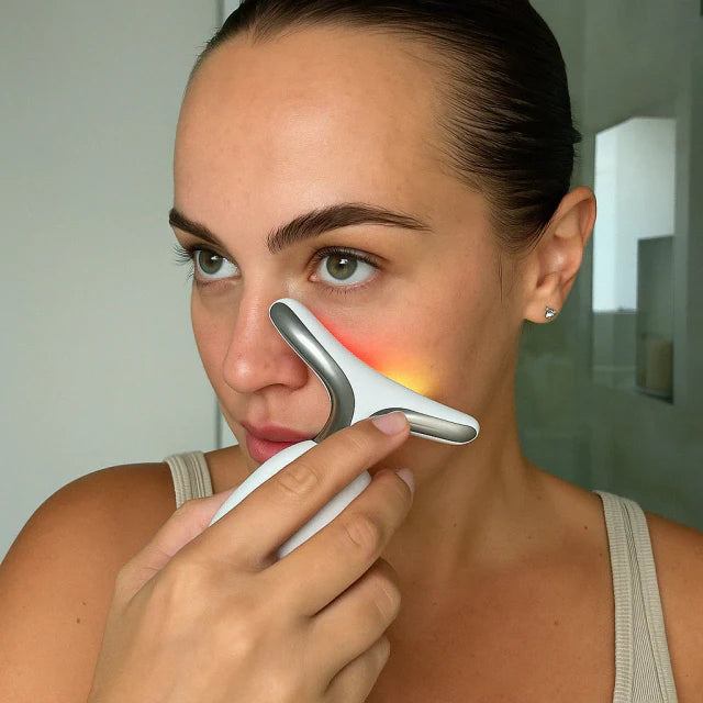massageador facial com fototerapia anti-rugas