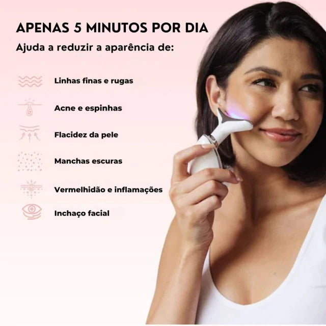 massageador facial com fototerapia anti-rugas